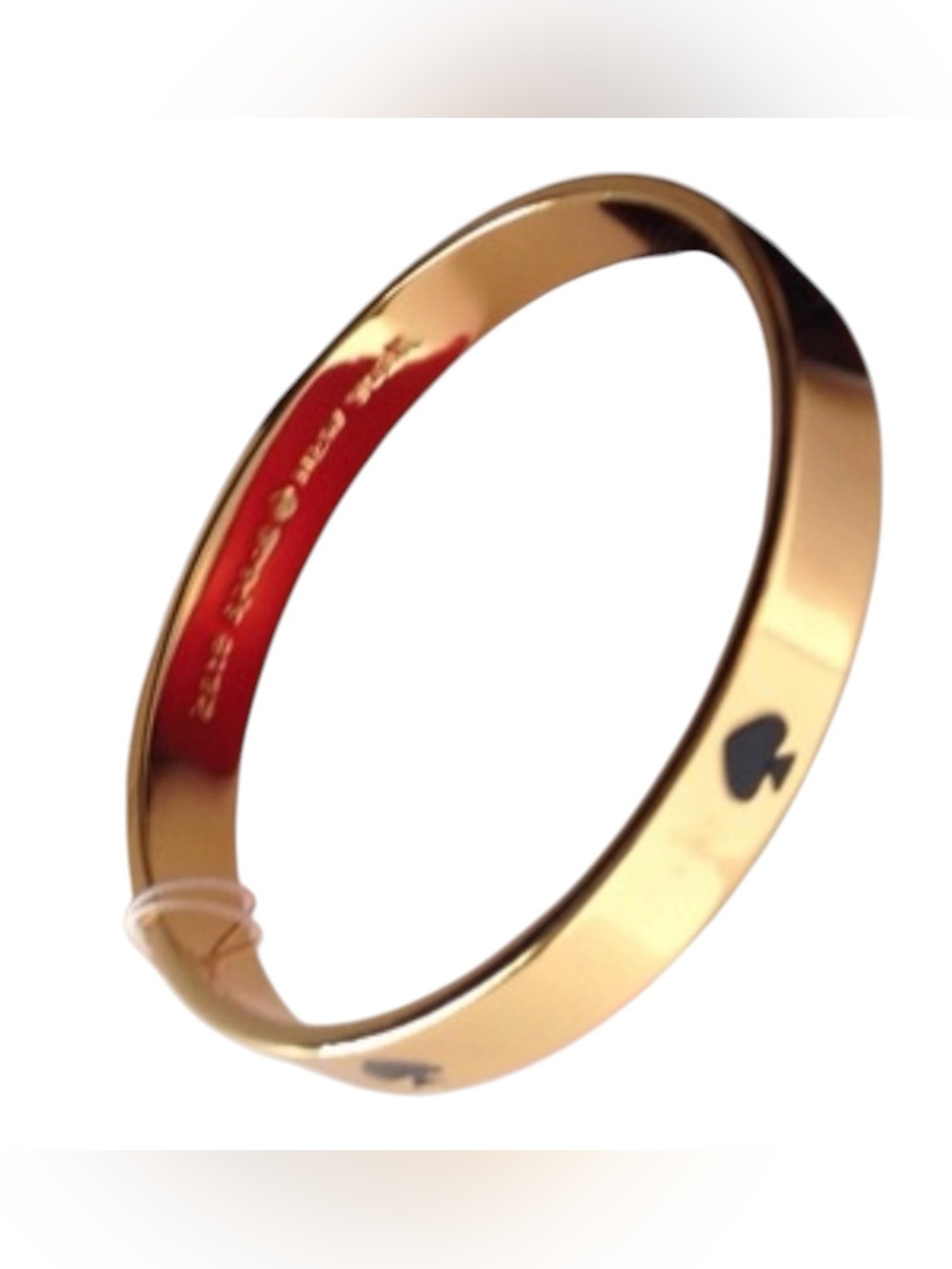 NWOT KATE SPADE GOLD WITH BLACK SPADES BRACELET - Picture 1 of 7